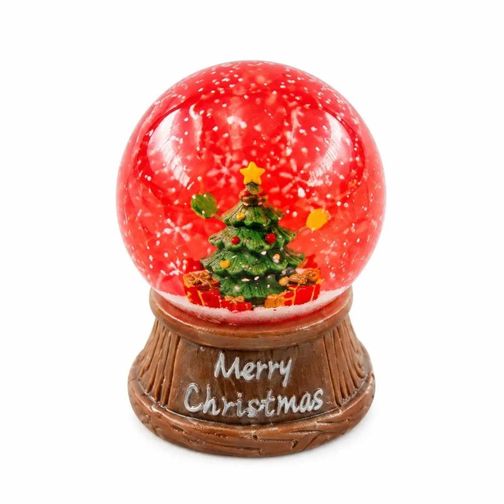 Winter Christmas Themed Christmas Crystal Ball Gift Box Resin Miniature Ornaments DIY Elk Snow Globe Dollhouse Decor Dollhouse