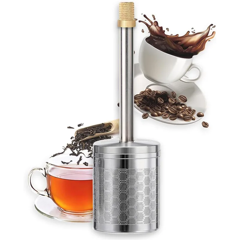 Stainless Steel Coffee Filter, Portable, Travel, Tealeaf Releaser Maker, Press Finalpress, Reusable Coffee Filter Tools