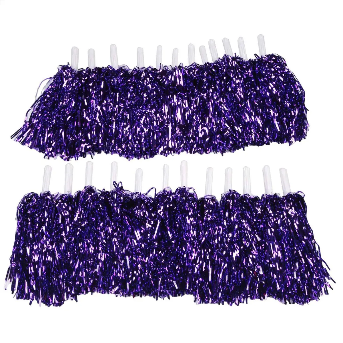 【CYBER MONDAY】24Pcs Cheerleading Pom Poms Metallic Foil Cheer Pom Poms with Plastic Handle for Adults Kids Cheerleaders Party