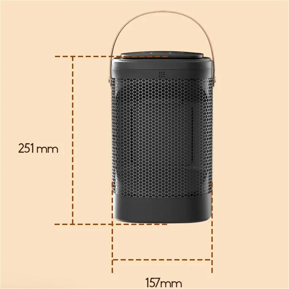 Indoor Comfort 15.7*15.7*25.1cm PTC Heater Oscillating Heater Fast Heating Heater 3-Speed Settings 70 Oscillation