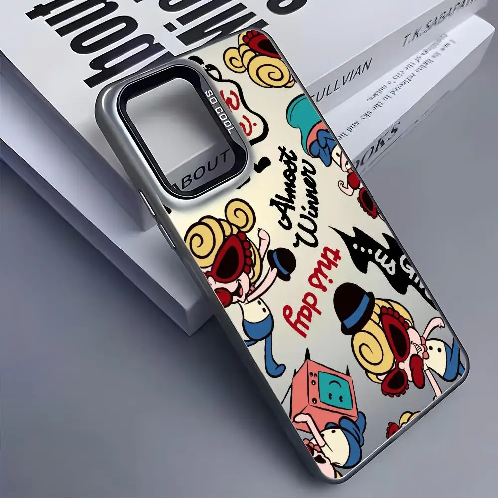 Cartoon H-Hysteric Mini Phone Case For Samsung Galaxy S25 S24 S22 S23 Ultra S21 S23 Plus 5G Shiny TPU Cover Shockproof Funda