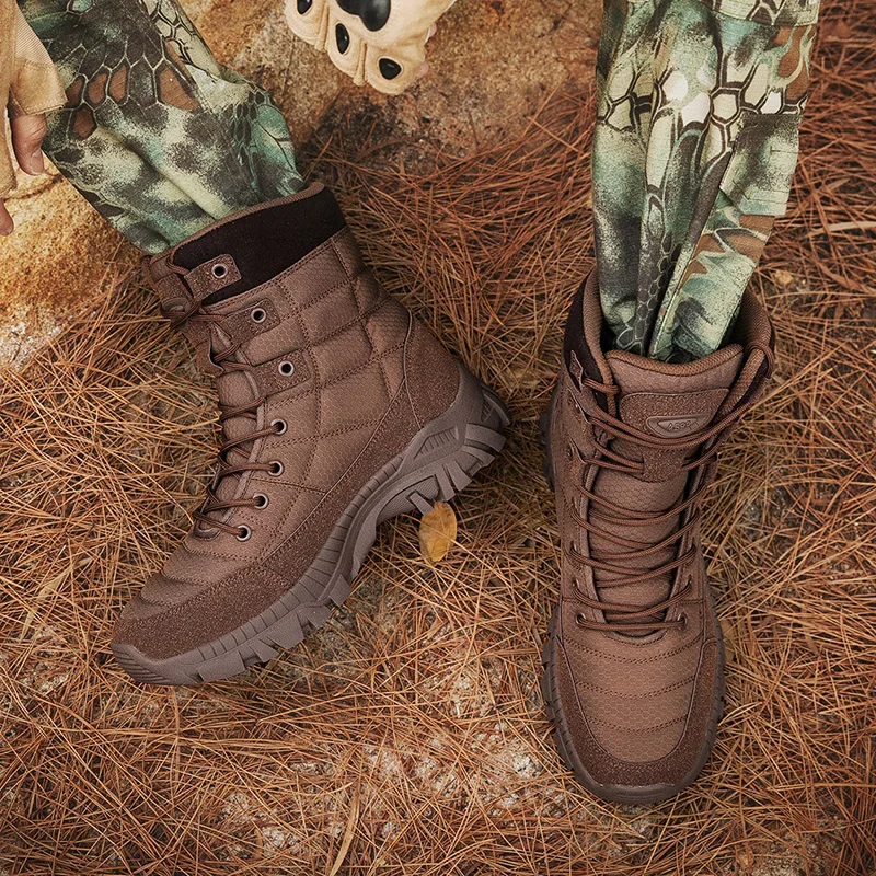 الخريف/الشتاء رجل المشي لمسافات طويلة حذاء الدانتيل يصل الرجال أحذية الصيد في الهواء الطلق الرجال أحذية التنزه الرجال حذاء السفر حذاء رجالي للتخييم #4