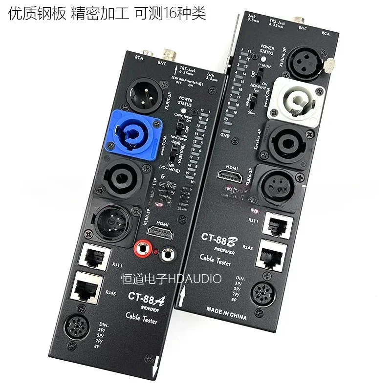 Для Accuracy Pro Audio CT-88 Поддержка Power CON SPEAKON XLR DIN RCA BNC 3,5 JACK 6,35 JACK RJ45 RJ11 Кабельный тестер