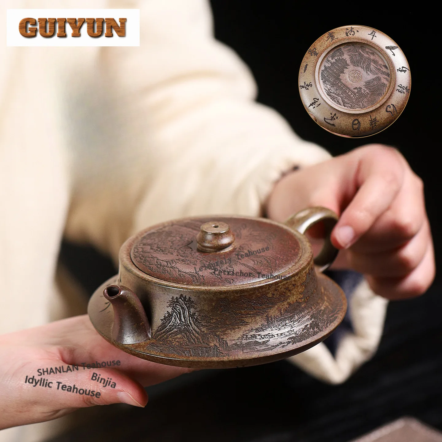 

200ml Vintage Yixing Purple Clay Teapots Handmade Pot Raw Ore Dragon Back Green Mud Tea Making Kettle Chinese Zisha Tea Set Gift