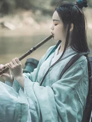 Hanfu weibliche Wei Jin alte Kleidung breit ärmel igen Kragen Rock Super Fee elegante alte Stil Frühling und Herbst