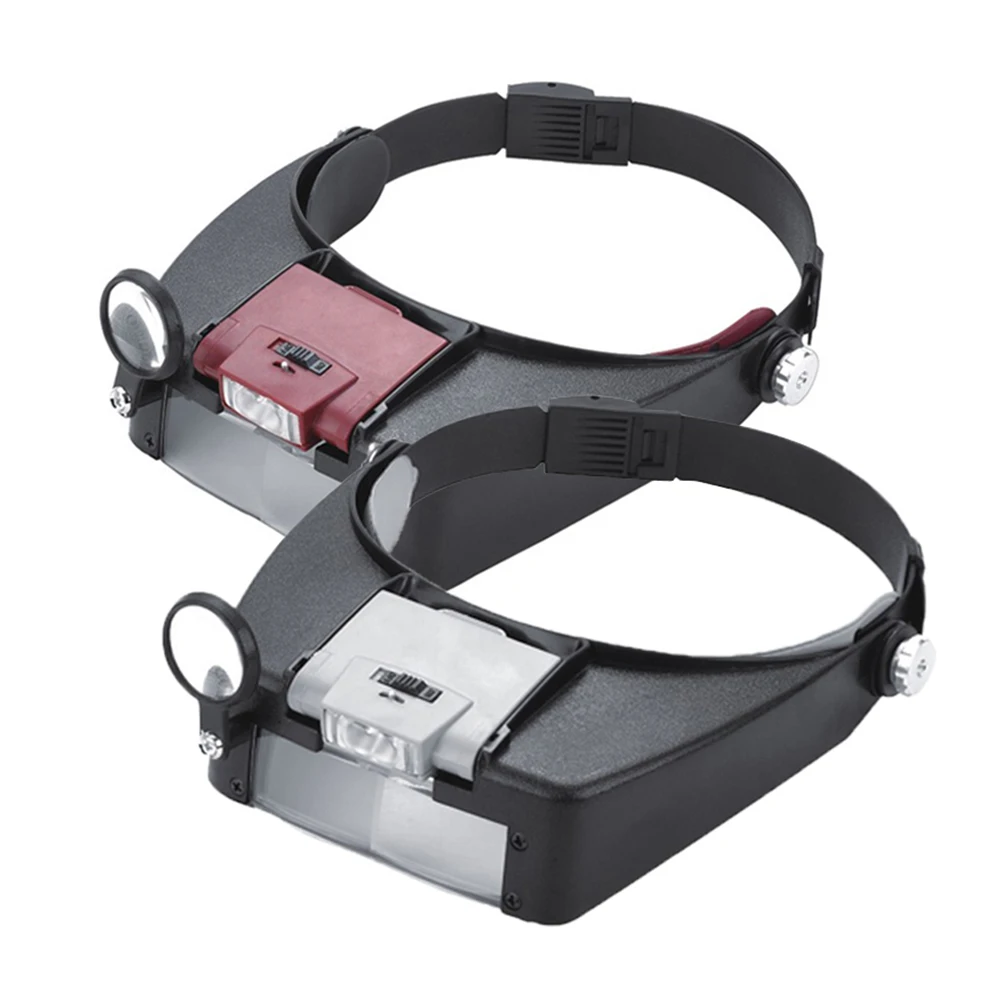 

2pcs Led Headband Magnifier Style Adjustable Bright Free Standing Repair Watch Jewelry Reading Magnifying