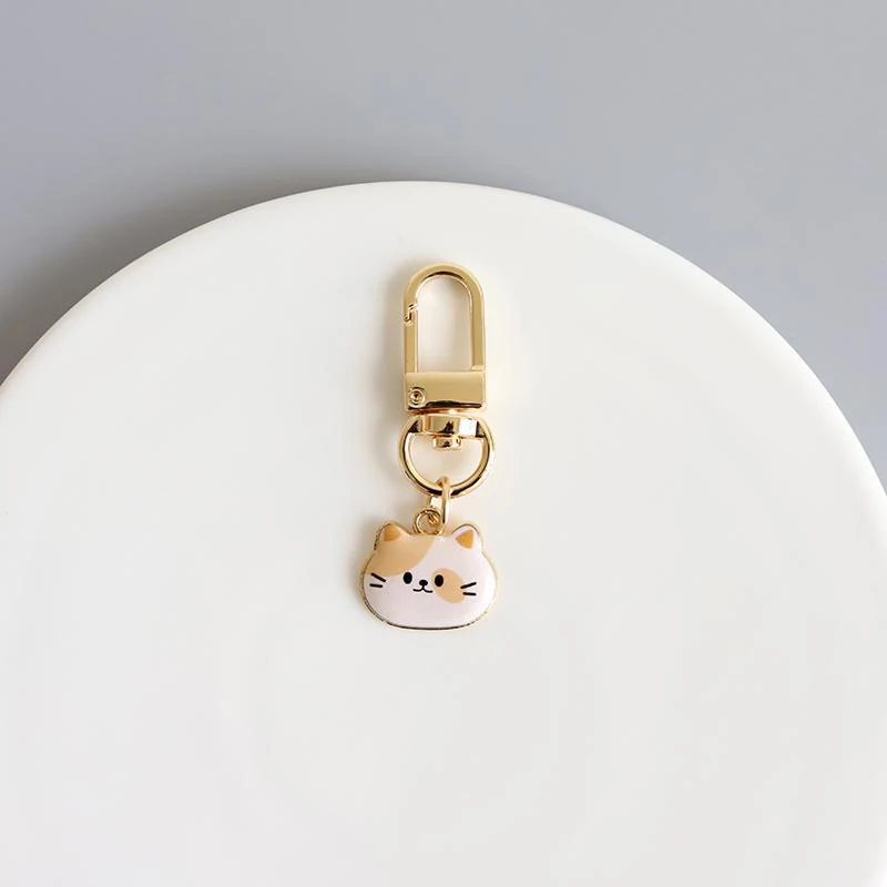 Cartoon Cute Cat Keychain Kawaii Animal Metal Charms Key Holder For Women Girls Purse Bag Backpack Earphone Hanging Ornaments