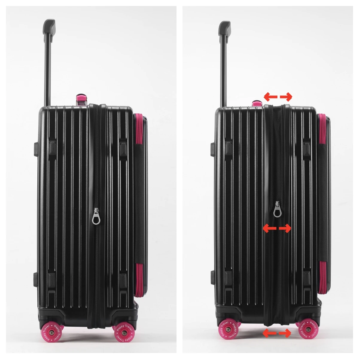 20/24/28-дюймовый расширяемый чемодан на колесиках с боковым отверстием и красочным вращающимся колесом, дорожный чемодан на колесиках с замком TSA