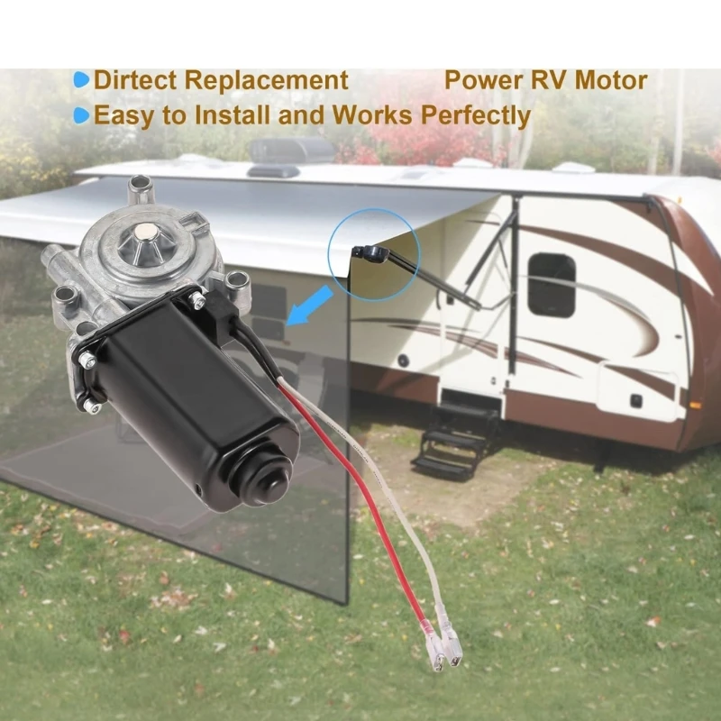 266149 RV Power Awning Motor 12V 75RPM Quiet & Efficient Awning Motor Convenient Motor Simple Install for Power Awnings