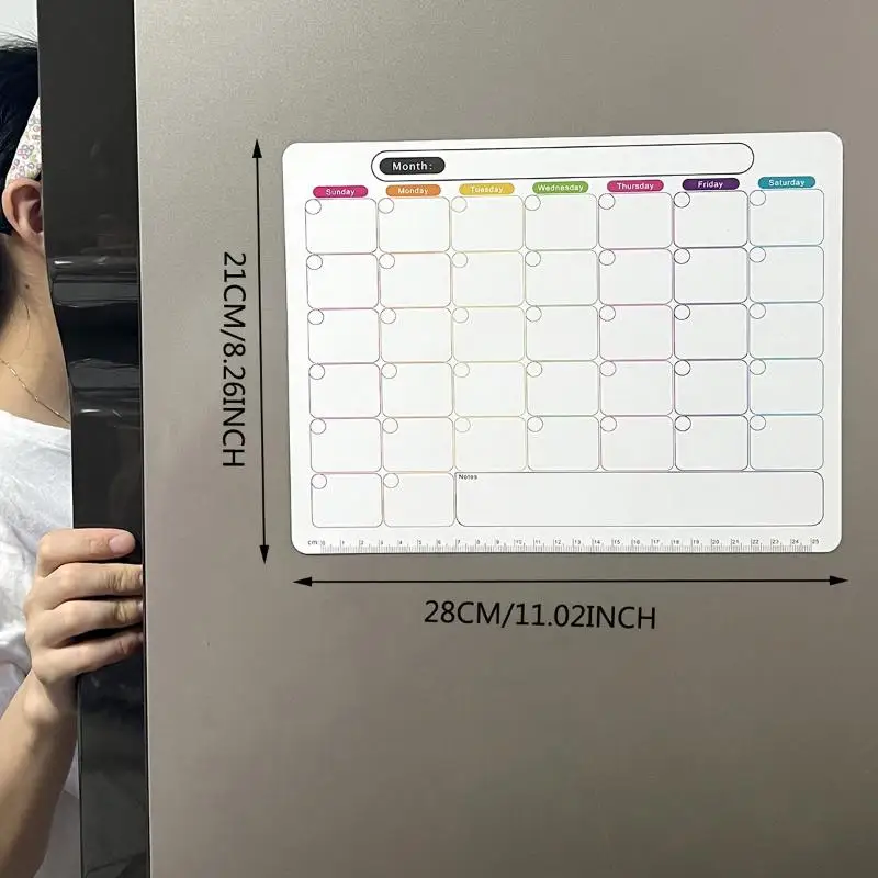 1Pcs Magnetic Calendar For Fridge Monthly Weekly Planner Whiteboard Calendar Table Dry Erase Fridge Sticker Message Board Menu