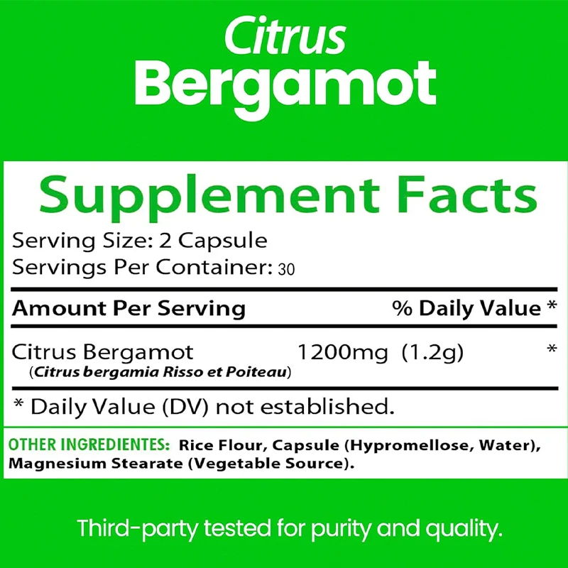 Efficient Formula Citrus Bergamot 1200mg, 60 Capsules, Non GMO, Gluten Free, Vegan