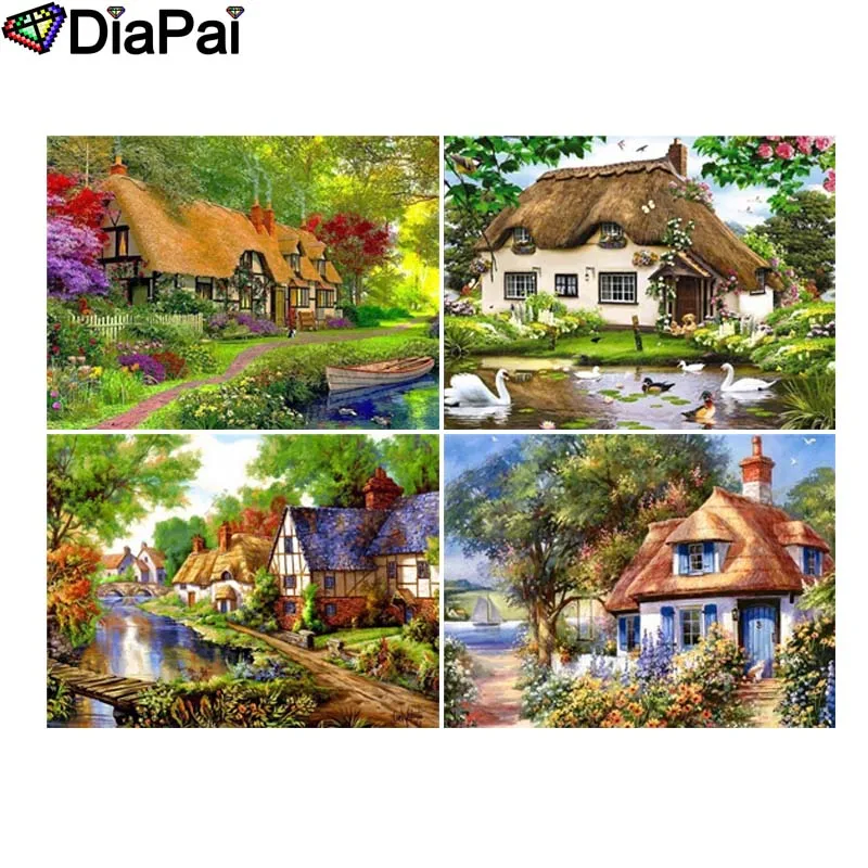 

DIAPAI 5D DIY Diamond Painting 100% Full Square/Round Drill "House landscape" 3D Embroidery Cross Stitch Home Decor