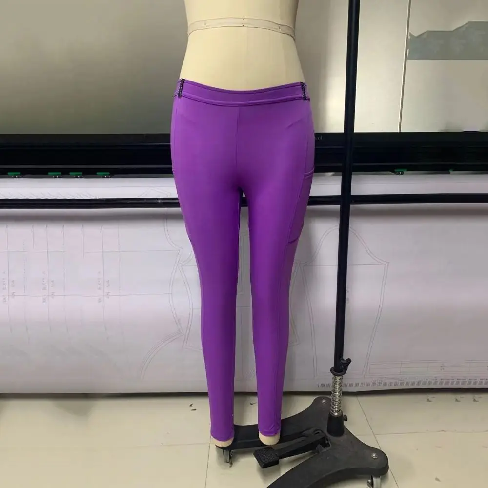 

Anti-pilling Equestrian Pants Slim Elastic Horse Racing Trousers Skinny with Phone Pocket Equestrian Breeches Cycling