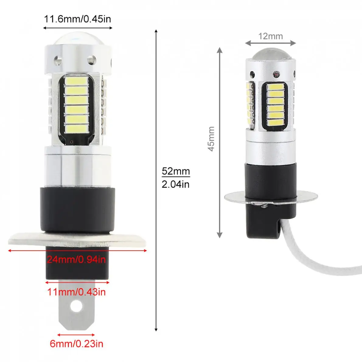 H1 H3 السوبر مشرق LED لمبة سيارة الضباب ضوء المصباح 30SMD 4014 12 فولت 6000 كيلو تشغيل ضوء السيارات دراجة نارية مصابيح