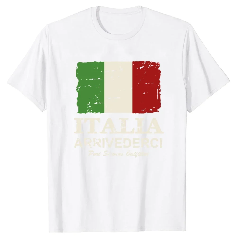 Italy Humor Shirt Brand Design T Shirts Cotton T Shirt for Men Casual Short Sleeve Mangia Italian Slang Funny Sayings TShirt