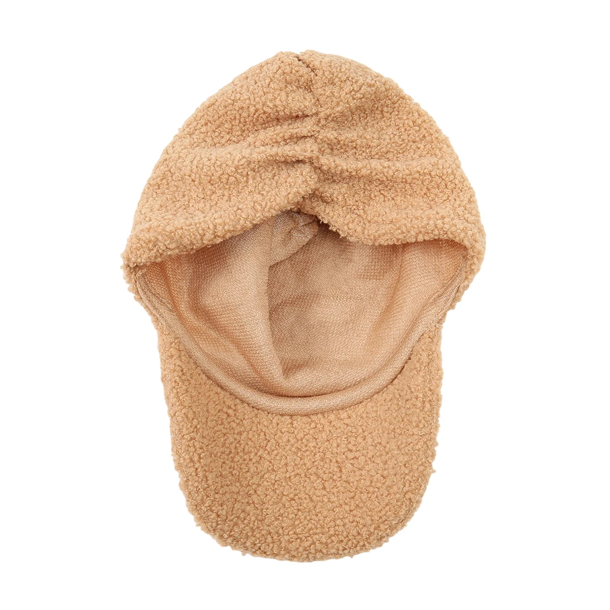 2025 جديد لامب الكشمير قبعة بيسبول دافئة الشتاء Sunhat بلون النساء المراهقين تيدي المخملية Snapback قبعات الهيب هوب قبعة صيد #6