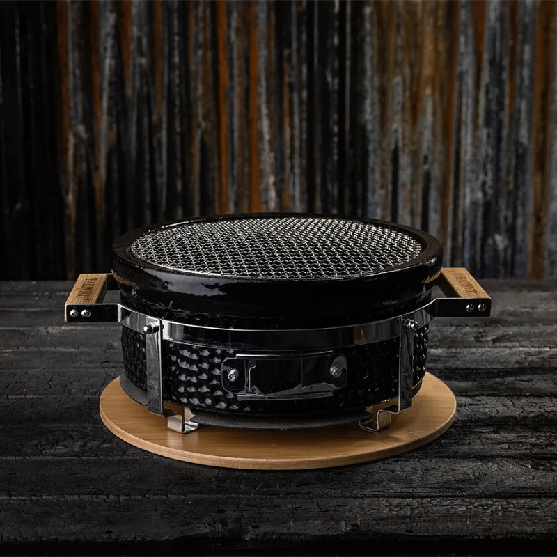 Modern stainless steel tabletop ceramic smoked grill, portable charcoal grill