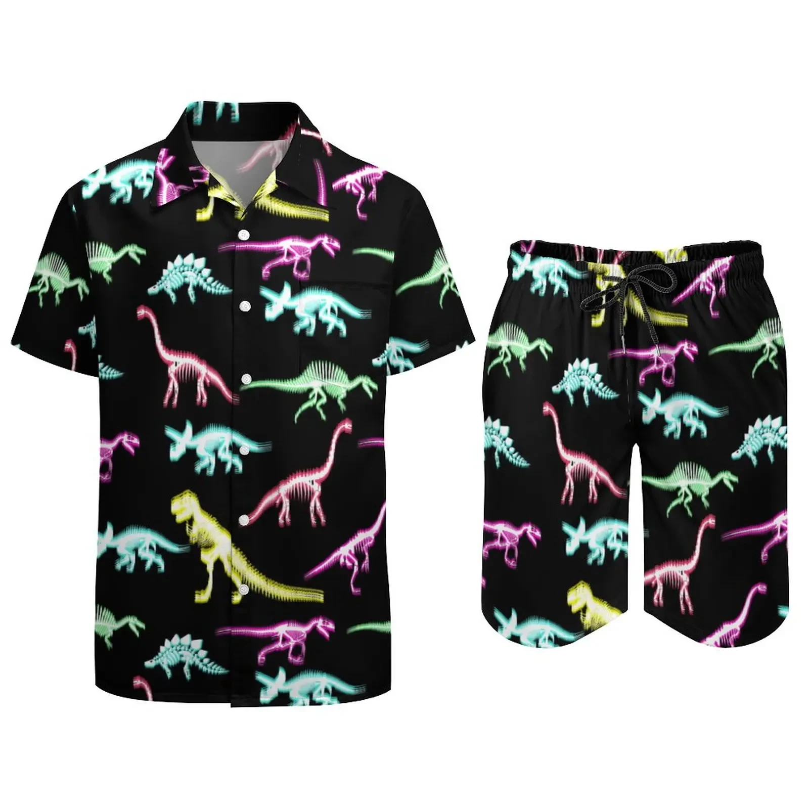 Psychedelic Magic Mushroom Men Sets Printed 3D print Casual Shirt Beach Shorts Oversized 2Pcs set Vacation Hawaiian Man Suits