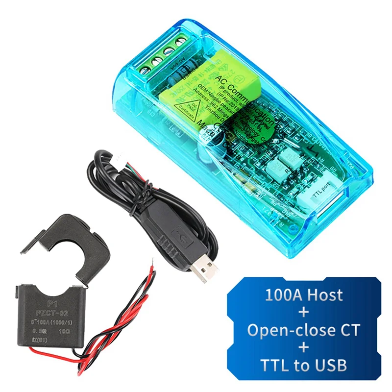 【BRILLIANT 】 2X 100A PZEM 004T 3.0 wattmètre + ouvert CT + TTL vers câble USB compteur Kwh Module de Test d'ampli de tension pour Arduino TTL COM2/COM3/CO