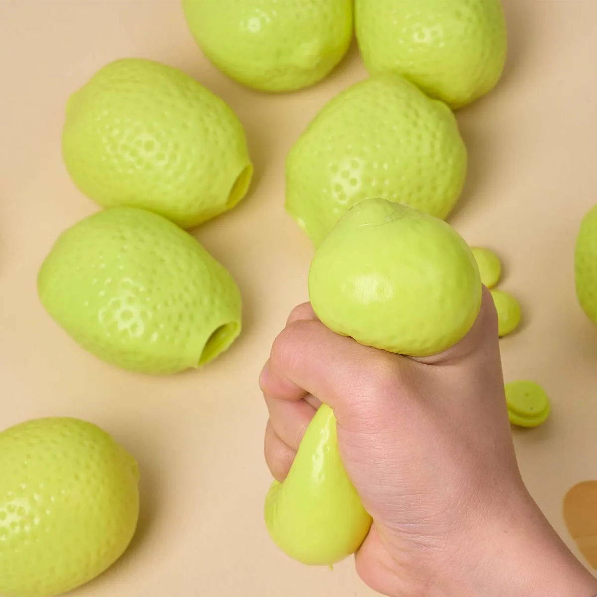 TPR Empty Lemon Soft Ball Shell Squeeze Fidget Toy Craft Gift Decor Ball Making for DIY Fillable Relief Materials Slime Supplies