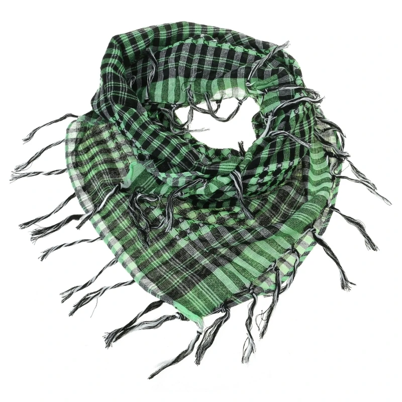 S1Y1 Arab Keffiyeh Shemagh Headscarf Arabian Dubai Bandana Shawl Muslims Headwraps