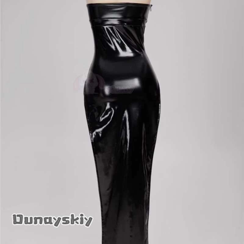 

Weaver Dark Fantasy Spiderweb OnPiece Jumpsuit Black PU Leather Gothic Halloween Cosplay Costume Dream ZS@ With Gloves Jirai Kei