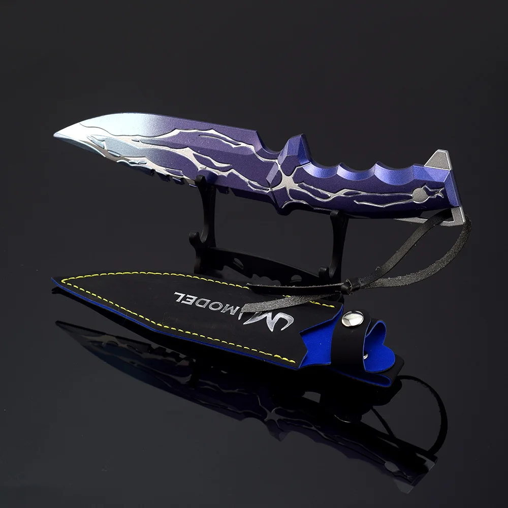 VRANT Divine Retribution Dagger Funda de cuero Hoja artesanal de metal completo con grabado de escritura