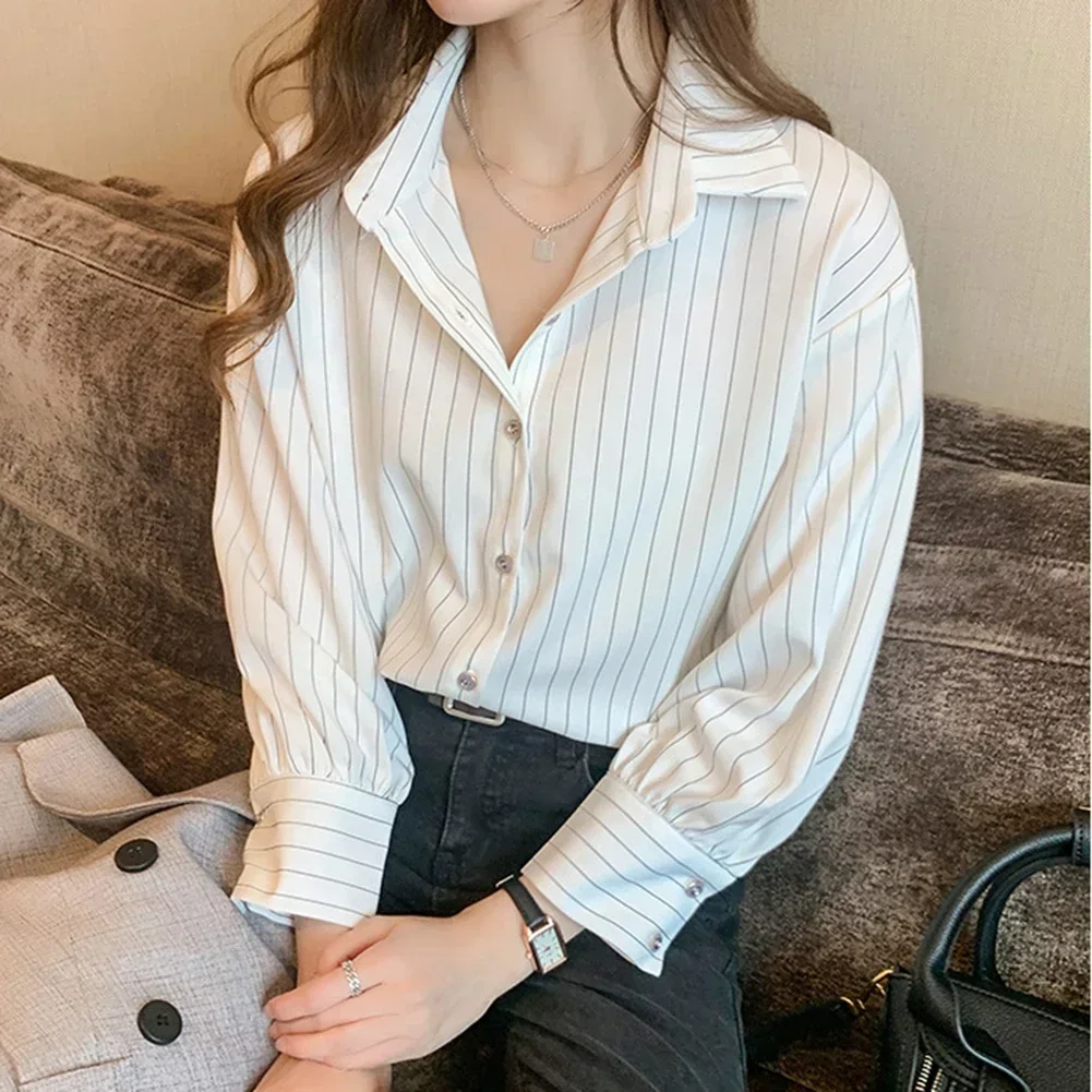 

Casual Loose Top Long-Sleeved Shirt Perfect For Autumn And Winter Solid Color Pattern Suitable For All Seasons Shirt For Women