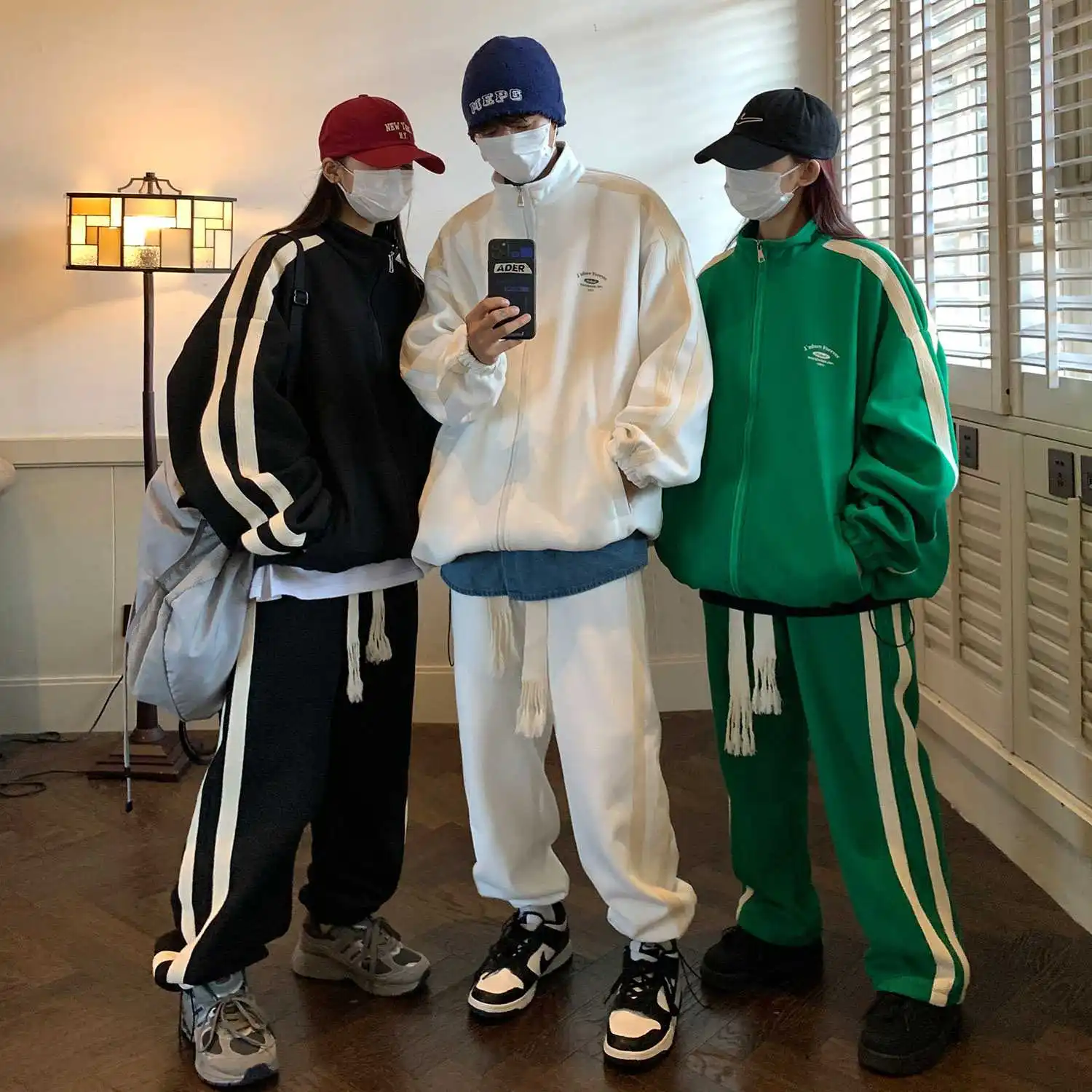 

Casual Sportswear Set for Men Spring Large Size Loose Teenage Faionable Hoodie Outfit Class orm Long Sve Four Seasons