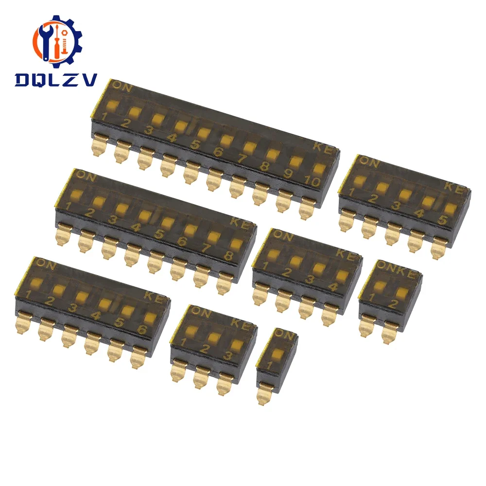 

SMD Switch Toggle Switches 2.54mm 1P/2P/3P/4P/5P/6P/8P/10P black 2.54MM SMD Switch Gold Plated Pin