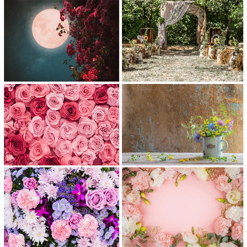 

SHENGYONGBAO Wedding Photography Backdrops Rose Flower Wall Party Backgrounds Birthday Decor Photo Backdrop MGQ-01