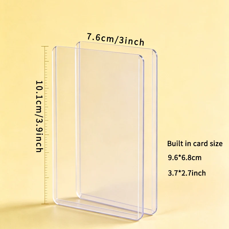 10Pcs 35PT Thick Card Cover Transparent Card Sleeve with Protective Film Clear Card Holder Idol Photo Game Baseball Card Holders