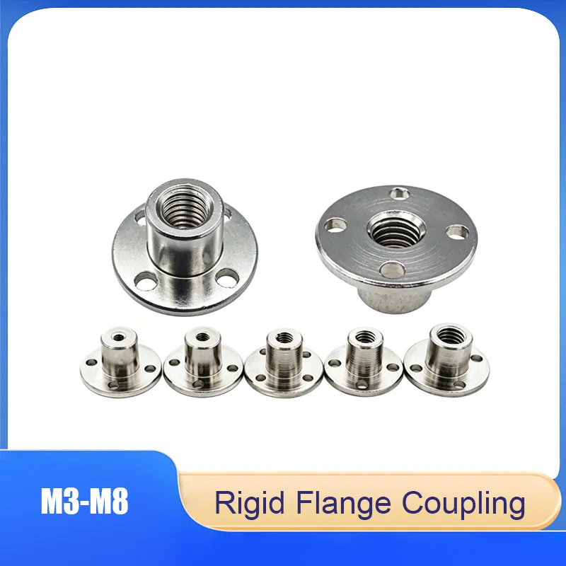 

5PCS Rigid Flange Coupling Motor Shaft Connector with M3/M4/M5/M6/M8 Thread, Fixed Bracket Base for DIY Projects CNC Machine