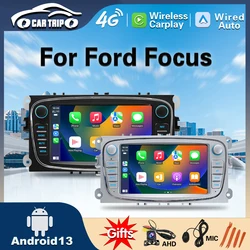 7inch Car Radio for Ford Focus II/S-Max/Mondeo 9/Galaxy Il/C-Max/Kuga Multimedia Video Player GPS CarPlay Android Auto FM USB