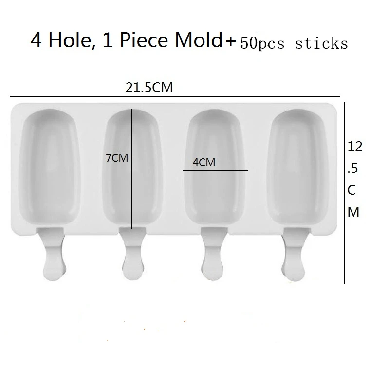 8-gaats siliconen ijsvorm Magnum siliconen mal DIY vruchtensap Ice Pop Cube Maker ijsbakje ijslollyvorm bakken accessoire