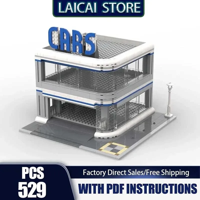 Moc بنة سرعة وقوف السيارات نموذج التكنولوجيا الطوب DIY الجمعية اضافية الطابق وحدات عرض الشارع لعبة هدية عيد