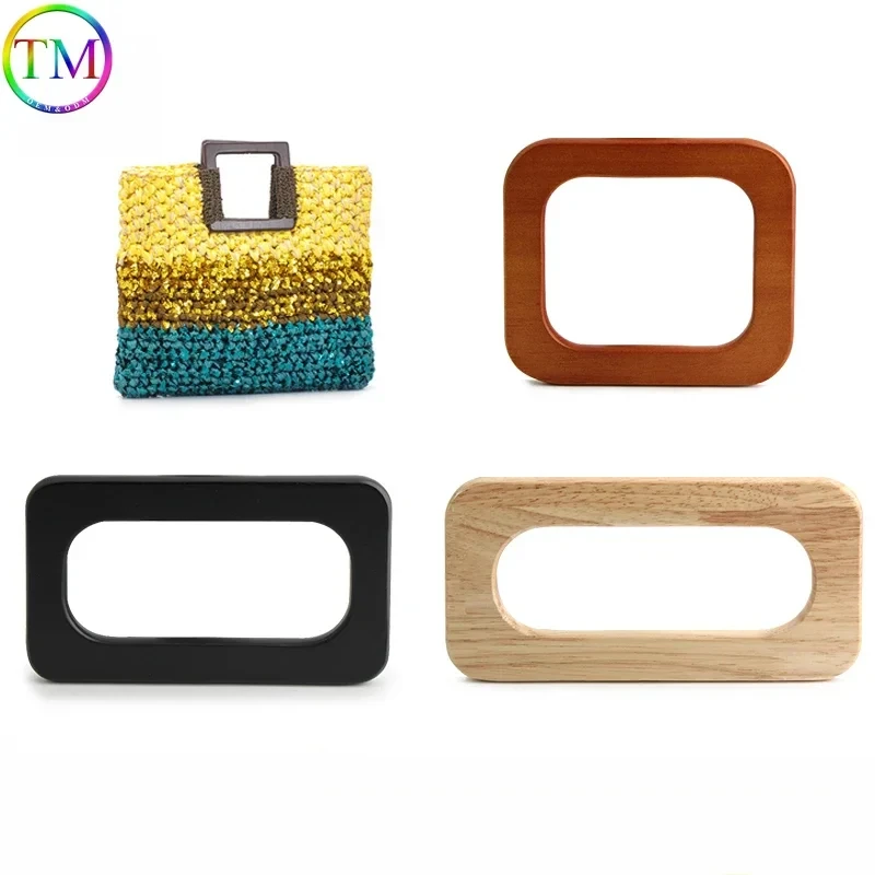 4Pcs D Shape Wood Bag Handle DIY Replacement Handbag Tote Handle Shoulder Belt Handles Purse Bag Strap Wooden Handle Accessories