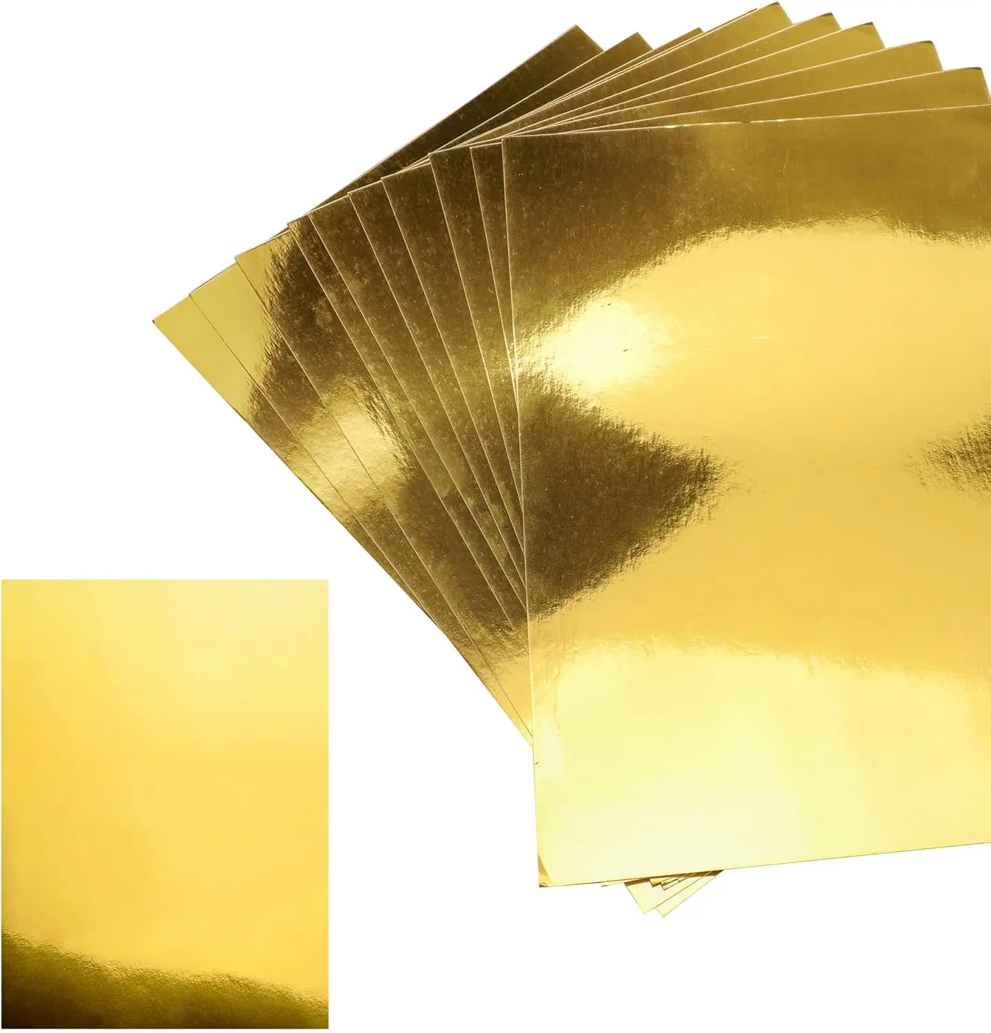 SIZE A5 SINGLE SIDE GOLD MIRROR CARDSTOCK METALLIC SHINY ART CARD FOR PAPER CRAFT CARDMAKING 10/20/50 - YOU CHOOSE QUANTITY