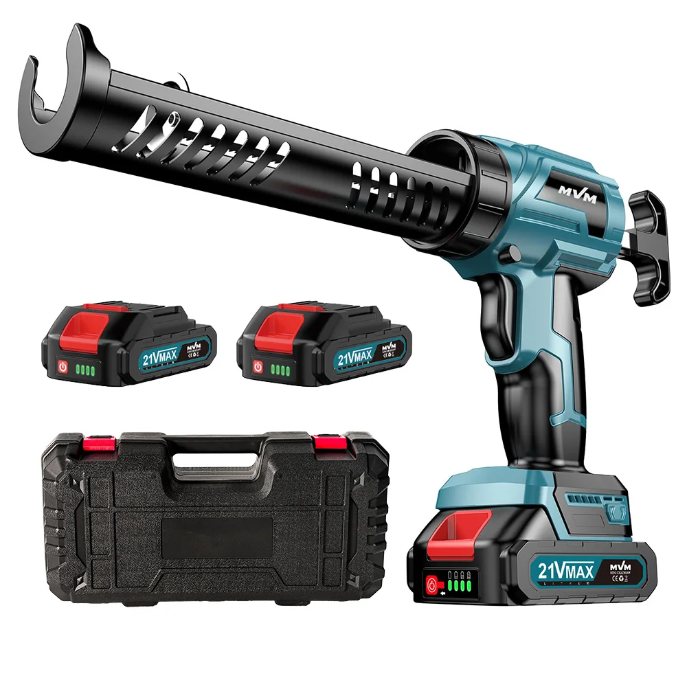 Electric Cordless 10OZ/300ML Caulking Gun with LED Light Drip-Free Adhesive Filling Sealing and Silicone Caulking Tools