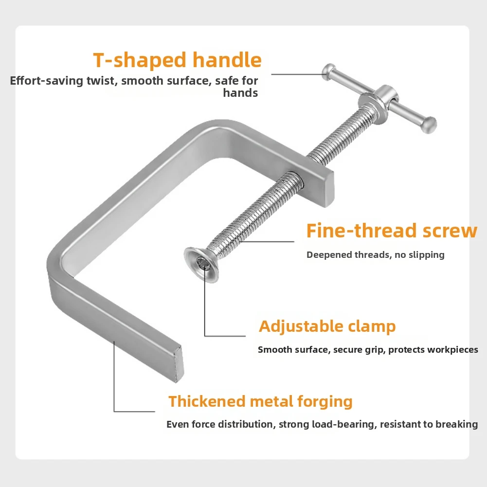 Clamp G Type Clamp Thickened Alloy Construction Ergonomic T-handle Design Deep-threaded Screws For Metal Fixing