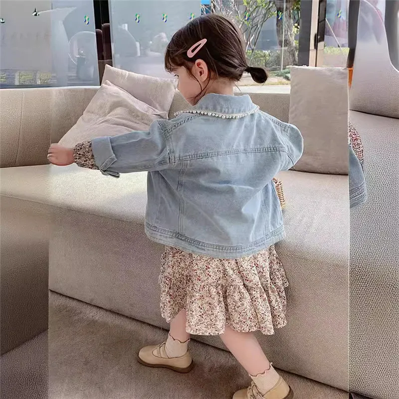 Fashion Denim Jacket Girls Coat Spring Autumn Children Outerwear Kids Casual Jackets