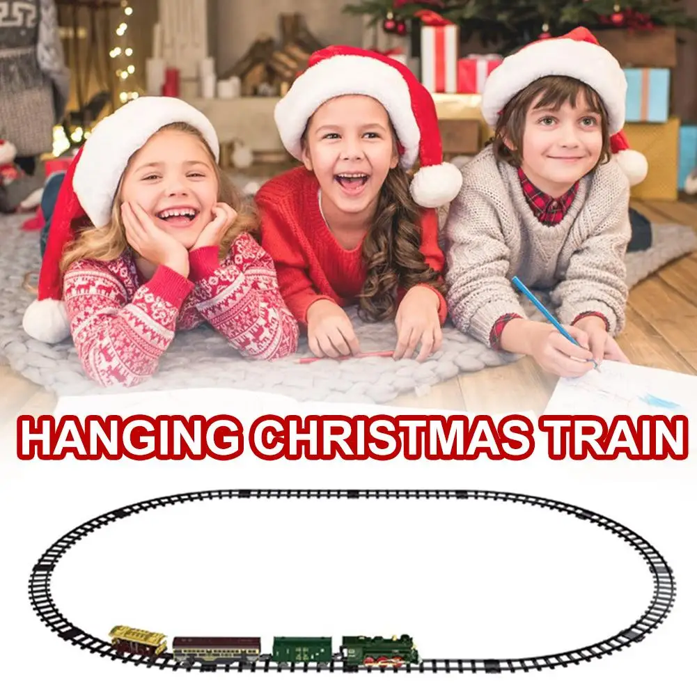 42 Pcs Christmas Train Set with Steam Spray Remote Control Realistic Sound Track Holiday Decor Kids Gift
