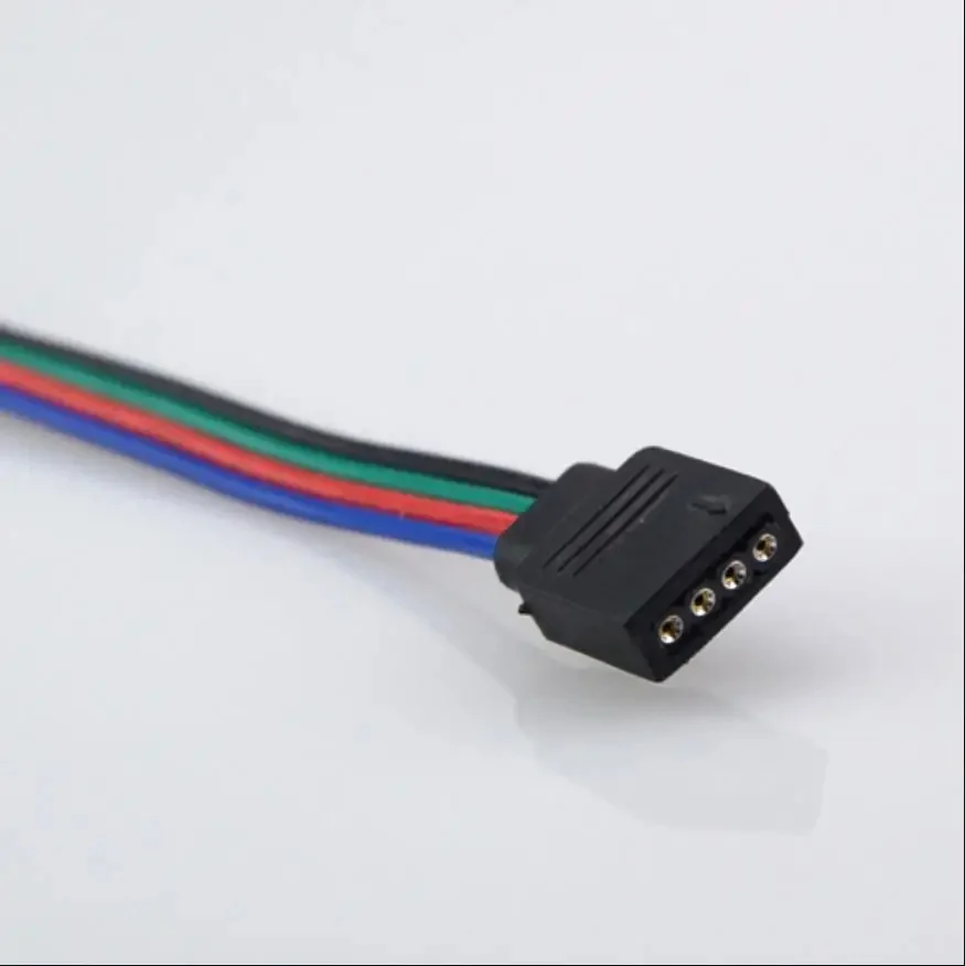 10pc 4pin RGB Light Strip Cable Transfer Board Connector With FREE 10 Male Pins LED Light Strip Link Lines