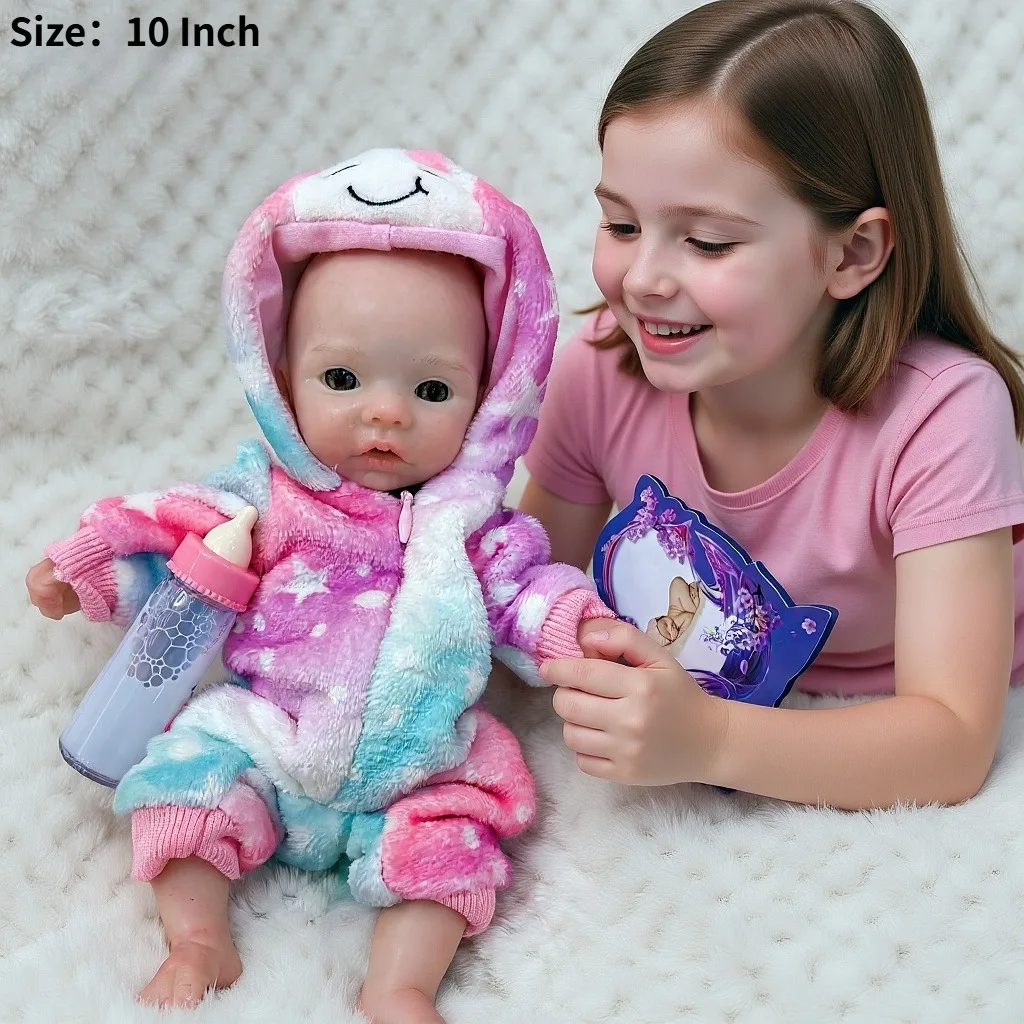 

Aizwa1 10 Inch reborn de silicona Meadow Silicone Baby Girl Handmade Soft Touch Reborn Baby Doll For Chilren Birthday Gifts
