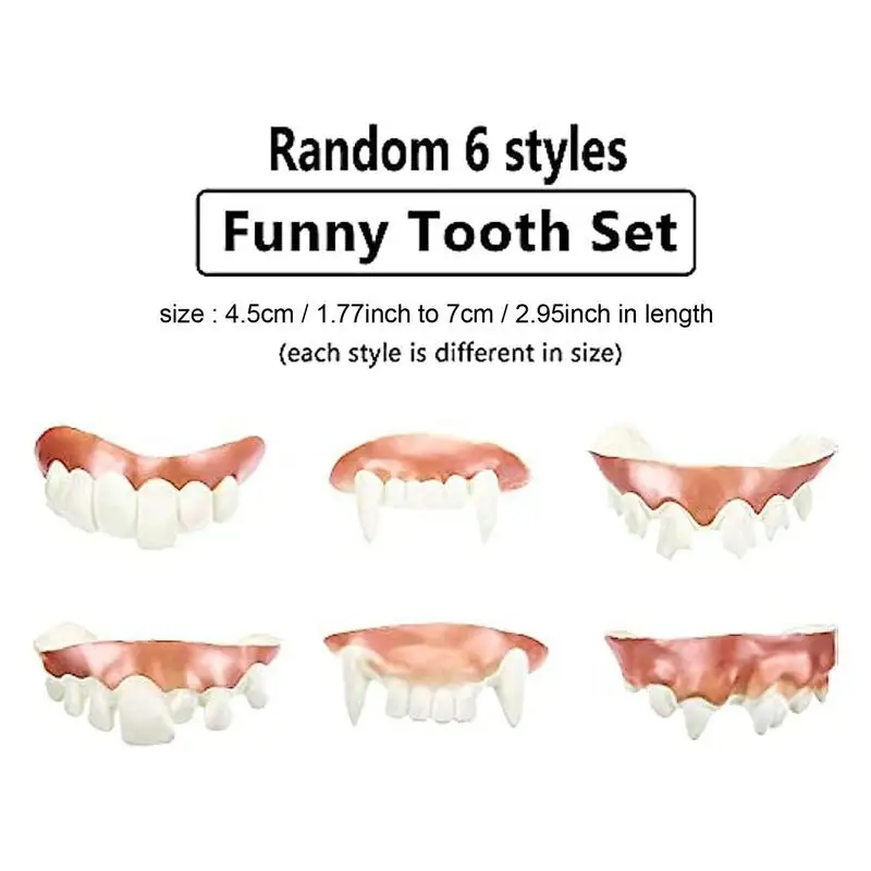 2024 Halloween Decor Simulation Teeth Prank Toys Halloween Cosplay Prop Vampire Zombie Devil Dentures Halloween night supplies