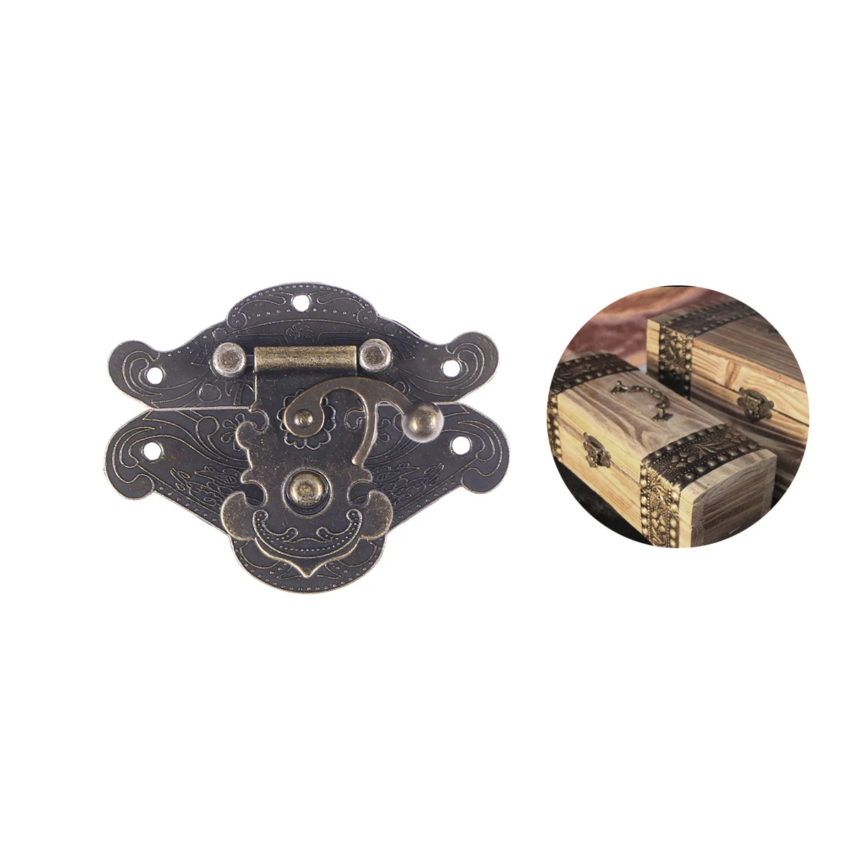 

Big Size Vintage Lock Catch For Wooden Box Zinc Alloy Retro Latch Hasp Chest Closure Hardware Bronze