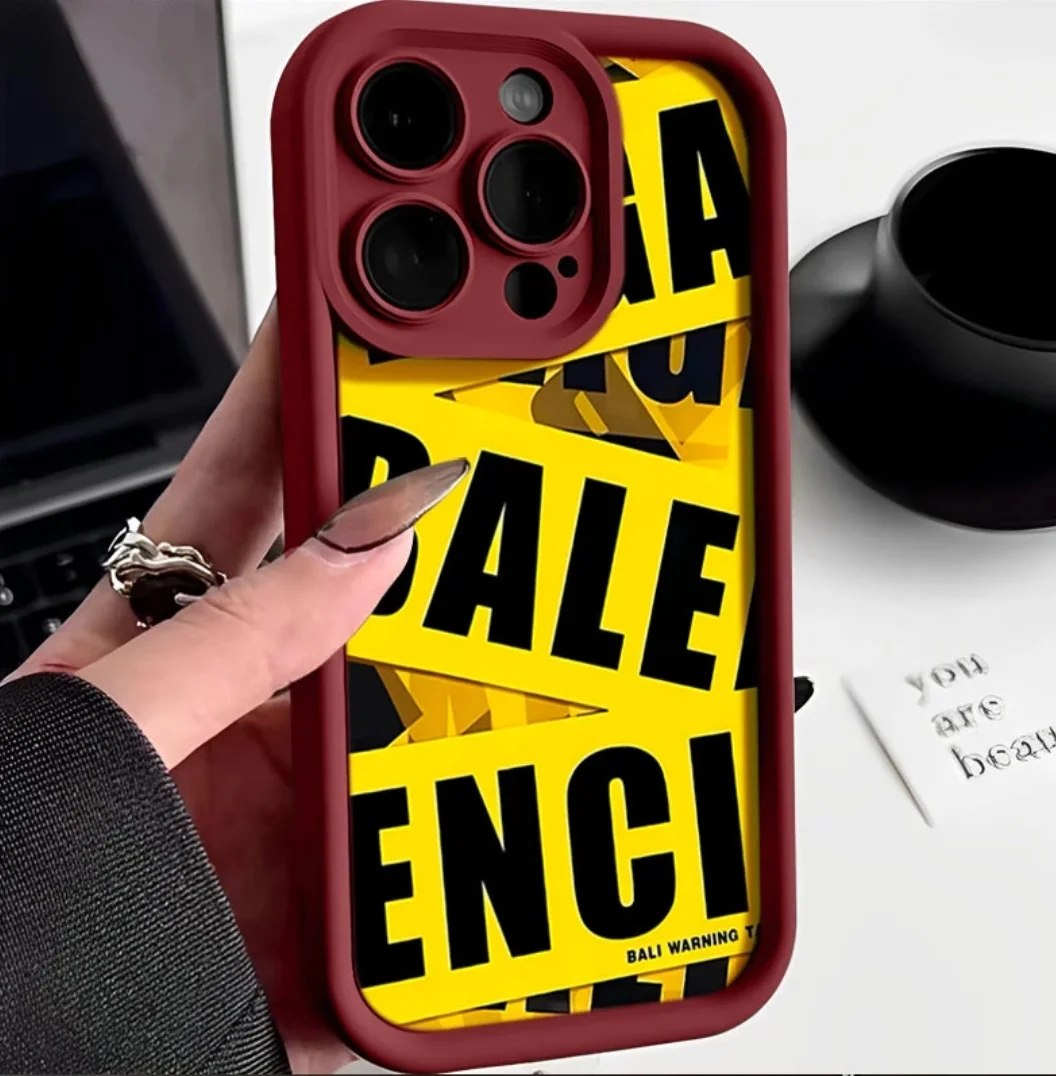 Suitable for iPhone 15 ProMax phone case, new iPhone 14 high-end 13 silicone anti drop 12 English tape 11 letters 8 plus creativ