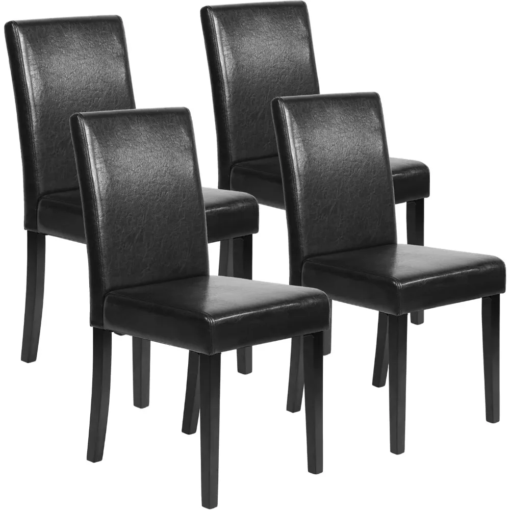 

Dining Chairs Dining Room Chairs Set of 4 Dining Side Chairs for Home Kitchen Living Room, Leather Black