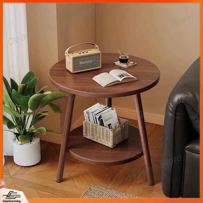 Small Round Coffee Table for Living Room Sofa Side Table Bedroom Bedside Table Balcony