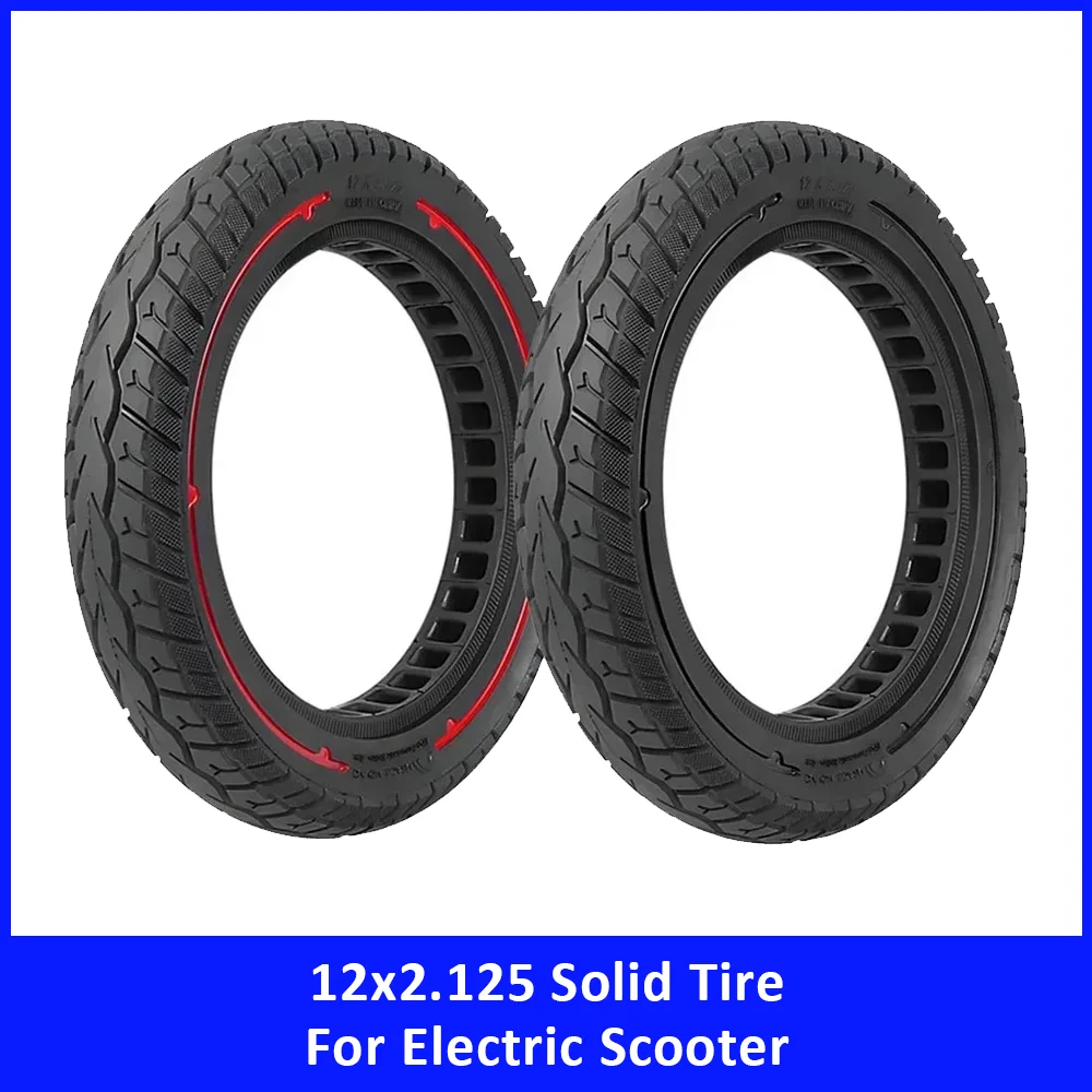 

Сплошная шина 12x2,125 для электрического скутера, электронного велосипеда, 12-дюймовые внедорожные ненадувные взрывозащищенные шины, запасные части